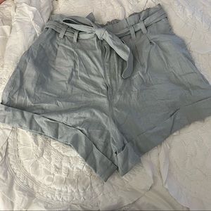 paper bag high waisted shorts